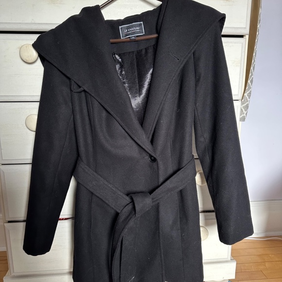 Black wool pea coat Le Chateau - Picture 3 of 5